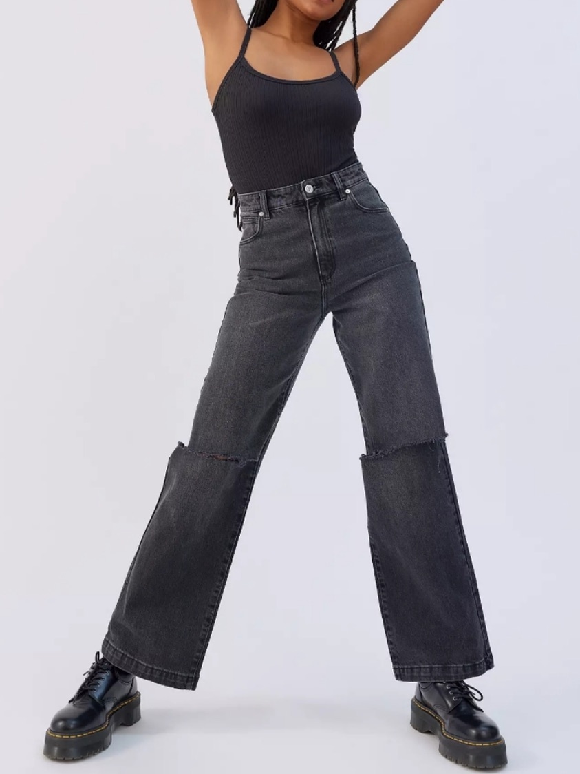 Abrand Jeans 94 High And Wide Jeans Anthropologie Black Sz 31